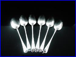 6 Scottish Antique Sterling Silver Dessert Spoons, GLASGOW 1896, Lawson & Co