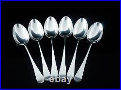 6 Scottish Antique Sterling Silver Dessert Spoons, GLASGOW 1896, Lawson & Co