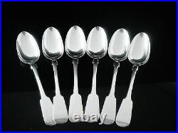 6 Scottish Antique Sterling Silver Serving Spoons, William Marshall 1857