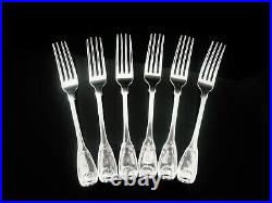 6 Scottish Antique Sterling Silver Table Dinner Forks, Robert Gray & Son 1846