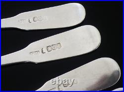6 Scottish Antique Sterling Silver Teaspoons, Edinburgh 1817