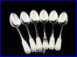 6 Scottish Antique Sterling Silver Teaspoons, Edinburgh 1817