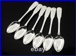 6 Scottish Antique Sterling Silver Teaspoons, Edinburgh 1817