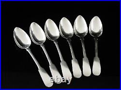 6 Scottish Antique Sterling Silver Teaspoons, G Thomson, Glasgow 1827