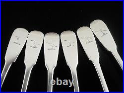 6 Scottish Provincial Sterling Silver Teaspoons, Donald Fraser Inverness CRESTED