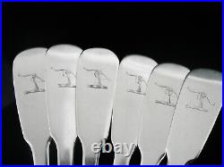 6 Scottish Provincial Sterling Silver Teaspoons, Donald Fraser Inverness CRESTED