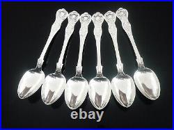 6 Unidentified Sterling Silver Teaspoons, Scottish Antique Glasgow 1856 Queen's