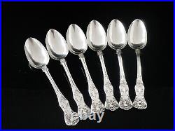 6 Unidentified Sterling Silver Teaspoons, Scottish Antique Glasgow 1856 Queen's