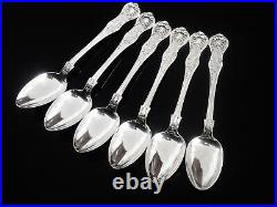 6 Unidentified Sterling Silver Teaspoons, Scottish Antique Glasgow 1856 Queen's