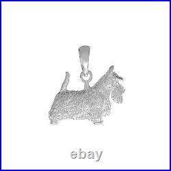 925 Sterling Silver Dog Charm Pendant, 3D Scottish Terrier (Scotty)