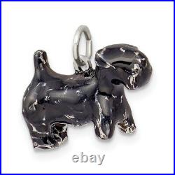 925 Sterling Silver Large Scottish Terrier Necklace Pendant Charm Animal Dog