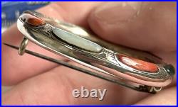 925 Sterling Silver Victorian Scottish Agate Plaid Brooch Fully Functional