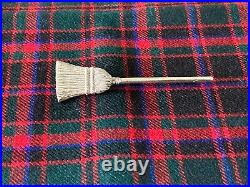 A Hallmarked, Sterling Silver, Scots Curling Broom, Curling Stone Brooch 3 long