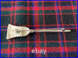 A Hallmarked, Sterling Silver, Scots Curling Broom, Curling Stone Brooch 3 long