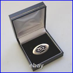 A vintage 925 solid silver Scottish Celtic Brooch gift boxed 6g C. 20thC