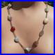 ANTIQUE SCOTTISH SILVER and Polished HARDSTONE NECKLACE 63cm Inch