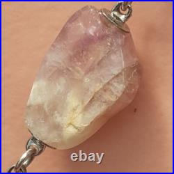 ANTIQUE SCOTTISH SILVER and Polished HARDSTONE NECKLACE 63cm Inch