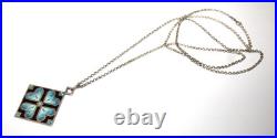 Amazing Hjaltasteyn Sterling & Enamel Pendant Necklace 30 Chain Silver Scottish