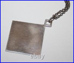 Amazing Hjaltasteyn Sterling & Enamel Pendant Necklace 30 Chain Silver Scottish