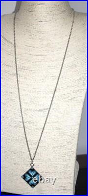 Amazing Hjaltasteyn Sterling & Enamel Pendant Necklace 30 Chain Silver Scottish