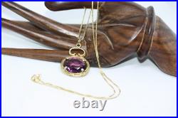 Amazing Scottish Amethyst Watch Fob Pendant 18 Gilt 925 Silver Women's Necklace Amazing Scottish Amethyst Watch Fob Pendant 18 Gilt 925 Silver Women's Necklace