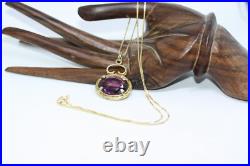 Amazing Scottish Amethyst Watch Fob Pendant 18 Gilt 925 Silver Women's Necklace Amazing Scottish Amethyst Watch Fob Pendant 18 Gilt 925 Silver Women's Necklace