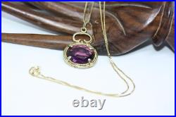 Amazing Scottish Amethyst Watch Fob Pendant 18 Gilt 925 Silver Women's Necklace Amazing Scottish Amethyst Watch Fob Pendant 18 Gilt 925 Silver Women's Necklace