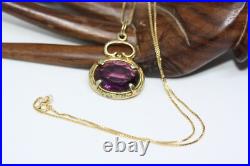 Amazing Scottish Amethyst Watch Fob Pendant 18 Gilt 925 Silver Women's Necklace Amazing Scottish Amethyst Watch Fob Pendant 18 Gilt 925 Silver Women's Necklace