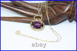 Amazing Scottish Amethyst Watch Fob Pendant 18 Gilt 925 Silver Women's Necklace Amazing Scottish Amethyst Watch Fob Pendant 18 Gilt 925 Silver Women's Necklace
