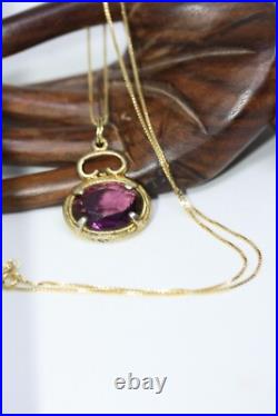 Amazing Scottish Amethyst Watch Fob Pendant 18 Gilt 925 Silver Women's Necklace Amazing Scottish Amethyst Watch Fob Pendant 18 Gilt 925 Silver Women's Necklace