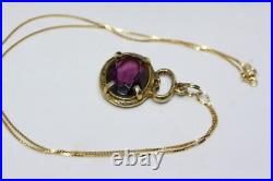 Amazing Scottish Amethyst Watch Fob Pendant 18 Gilt 925 Silver Women's Necklace Amazing Scottish Amethyst Watch Fob Pendant 18 Gilt 925 Silver Women's Necklace