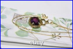 Amazing Scottish Amethyst Watch Fob Pendant 18 Gilt 925 Silver Women's Necklace Amazing Scottish Amethyst Watch Fob Pendant 18 Gilt 925 Silver Women's Necklace