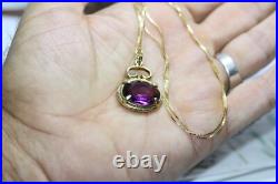 Amazing Scottish Amethyst Watch Fob Pendant 18 Gilt 925 Silver Women's Necklace Amazing Scottish Amethyst Watch Fob Pendant 18 Gilt 925 Silver Women's Necklace