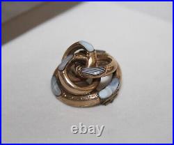Amazing Victorian Sterling Gold Gilt Montrose Agate Lovers Knot Brooch Scottish