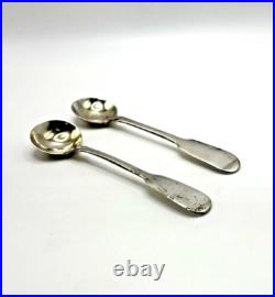 Antique 1836 Scottish Sterling Silver Condiment Spoons by William Scott Edinburg