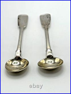 Antique 1836 Scottish Sterling Silver Condiment Spoons by William Scott Edinburg