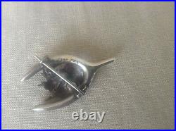 Antique 1880s Scottish Agate Sterling Silver Wishbone Pin Brooch with Amethyst