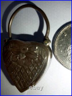 Antique (1885) Scottish Agate &Sterling Silver Heart Padlock Clasp? OFFERS