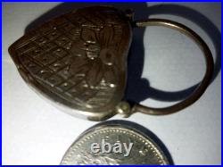 Antique (1885) Scottish Agate &Sterling Silver Heart Padlock Clasp? OFFERS