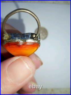 Antique (1885) Scottish Agate &Sterling Silver Heart Padlock Clasp? OFFERS