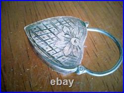 Antique (1885) Scottish Agate &Sterling Silver Heart Padlock Clasp? OFFERS