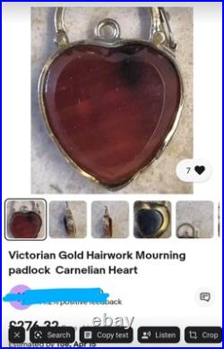 Antique (1885) Scottish Agate &Sterling Silver Heart Padlock Clasp? OFFERS