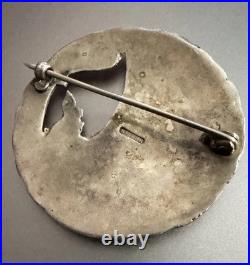 Antique 1920 Iona Viking Ship Danish Scottish Sterling Silver Brooch Pin 4.2cm Ø Antique 1920 Iona Viking Ship Danish Scottish Sterling Silver Brooch Pin 4.2cm Ø