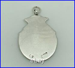 Antique 1924 Sterling Silver Gold Scottish Highlander Man Blank Medal Watch Fob