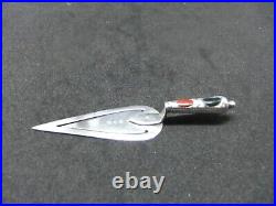 Antique 925 Sterling Solid Silver Scottish Pebble Agate Bookmark Birmingham 1896