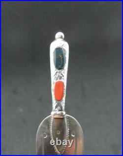 Antique 925 Sterling Solid Silver Scottish Pebble Agate Bookmark Birmingham 1896