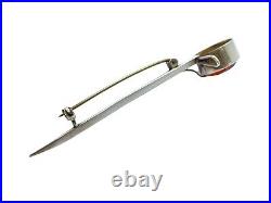 Antique Art Deco Scottish Sterling Silver Cairngorm Glass Sword Kilt Pin Brooch