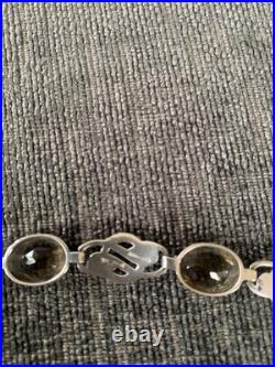 Antique Cairngorm Quartz Sterling Silver Bracelet Scottish Cairngorm Genuine