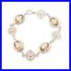 Antique Citrine Sterling Silver Bracelet Scottish Celtic Cross Genuine Gemstone