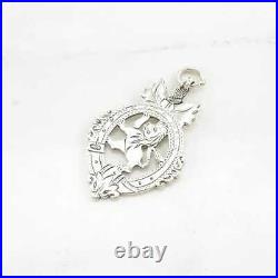 Antique Early Scottish Football Club Medal Lion Sterling Silver Pendant